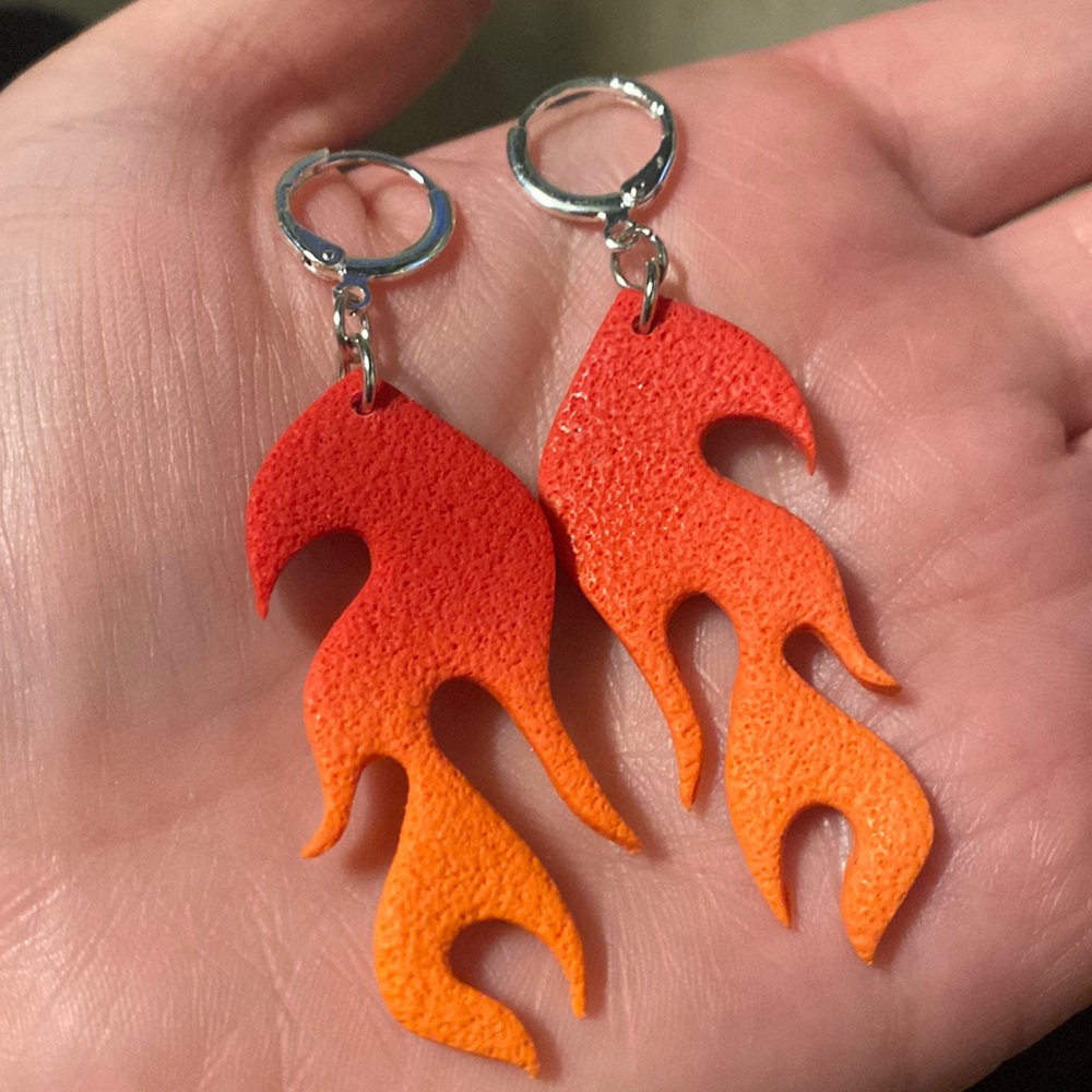 Flame fire earrings